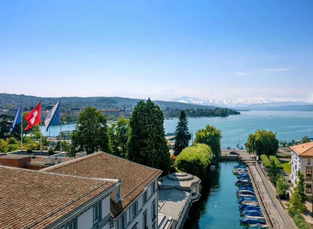 Lake view from the Baur au Lac Zurich Hotel