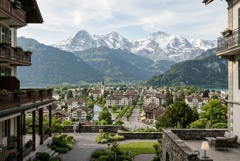 Interlaken with the Bernese Alps in the background