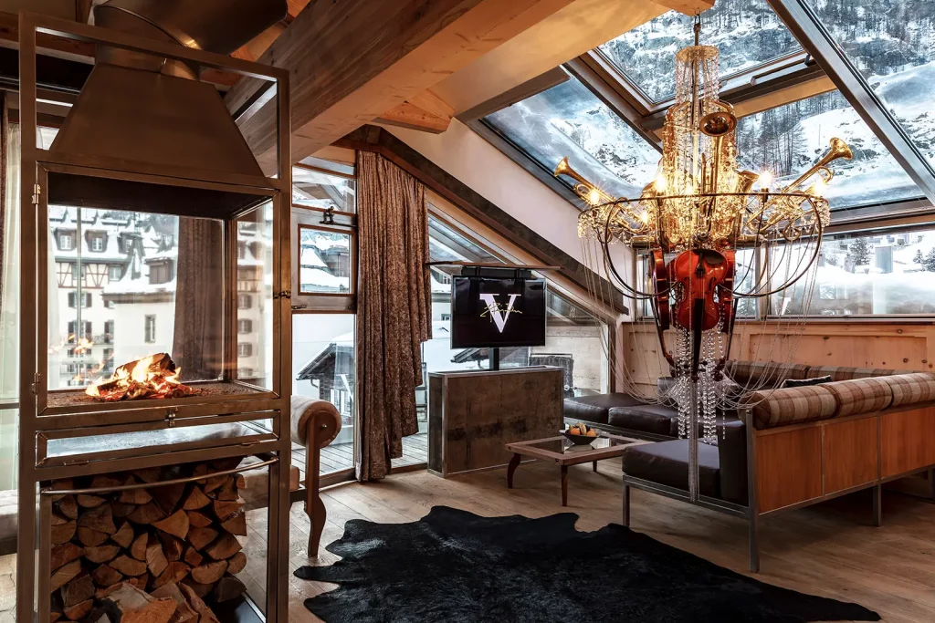 Sky and Stars Suite with Matterhorn views at Backstage Hotel Zermatt