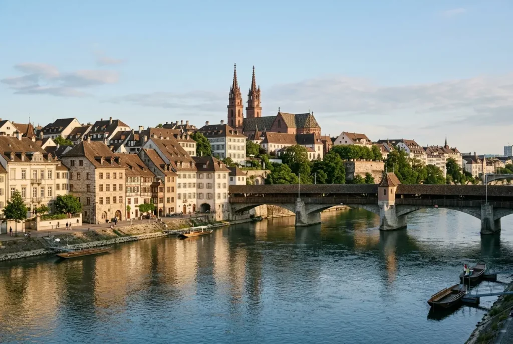 Basel Old Town and Münster overlooking the Rhine
