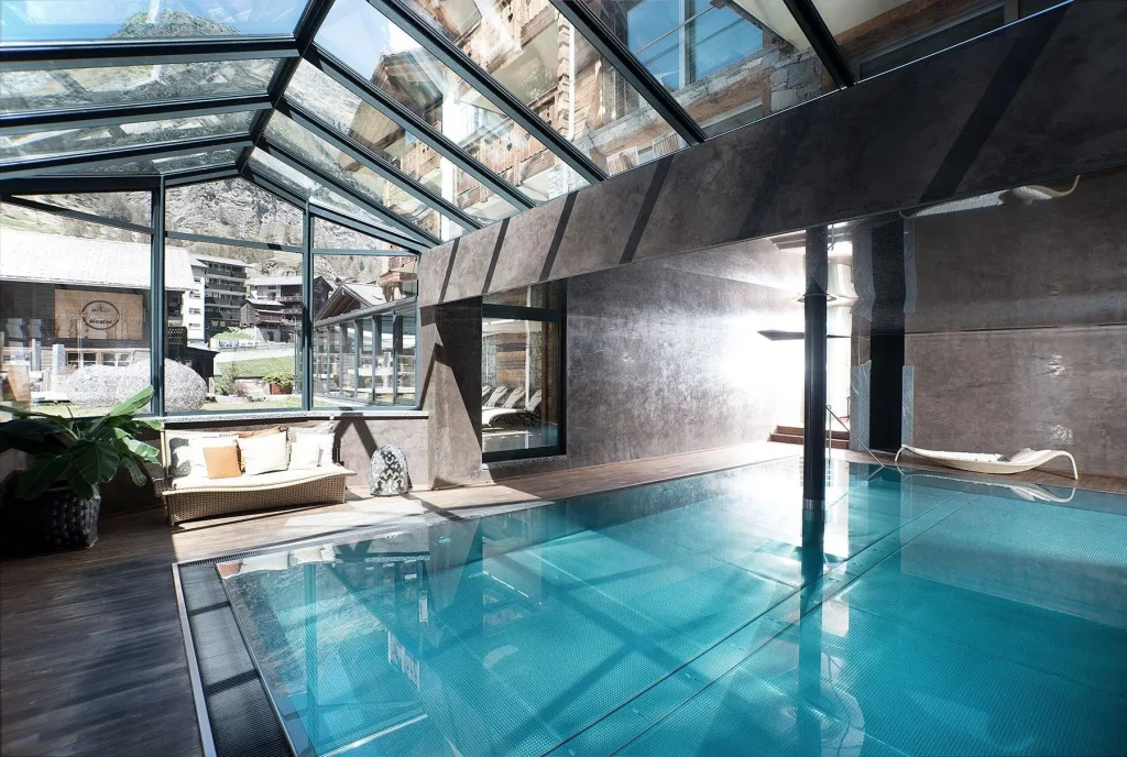 Indoor swimming pool at Firefly Boutique Hotel Zermatt