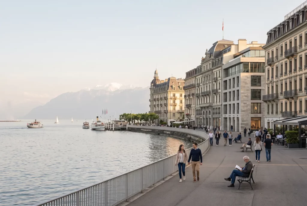 Geneva lakefront during a flexible private day in the city