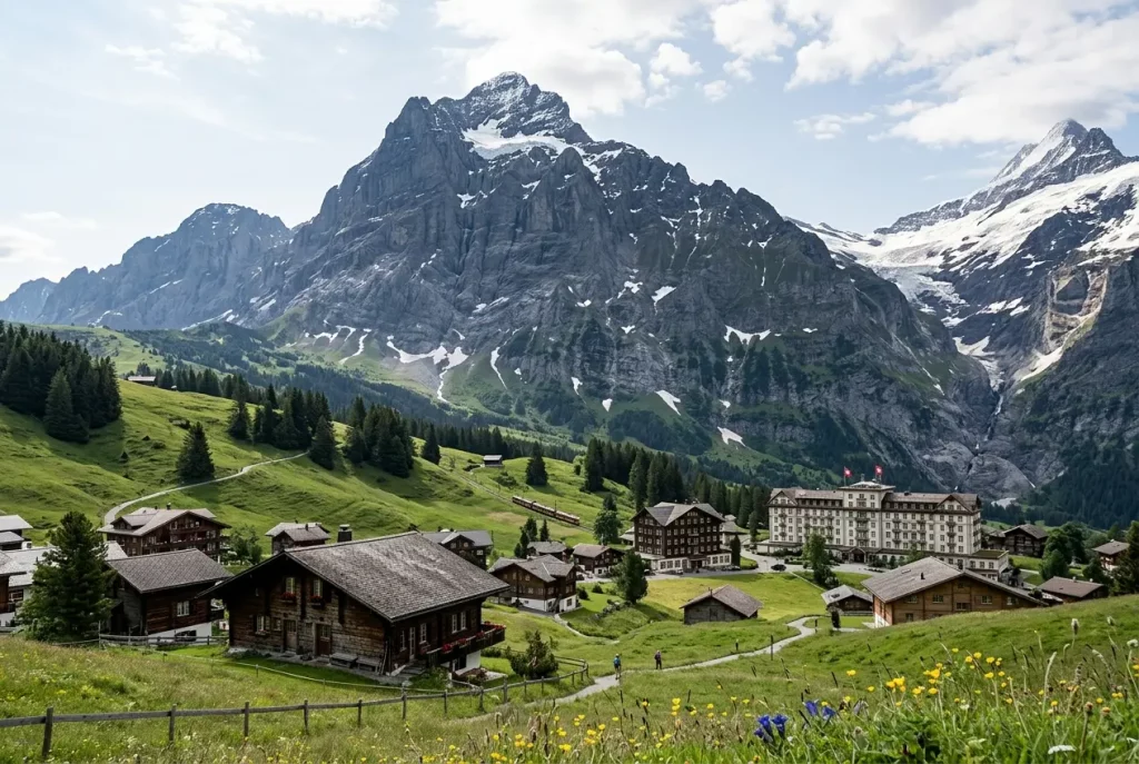 Grindelwald village beneath the Eiger in the Bernese Oberland
