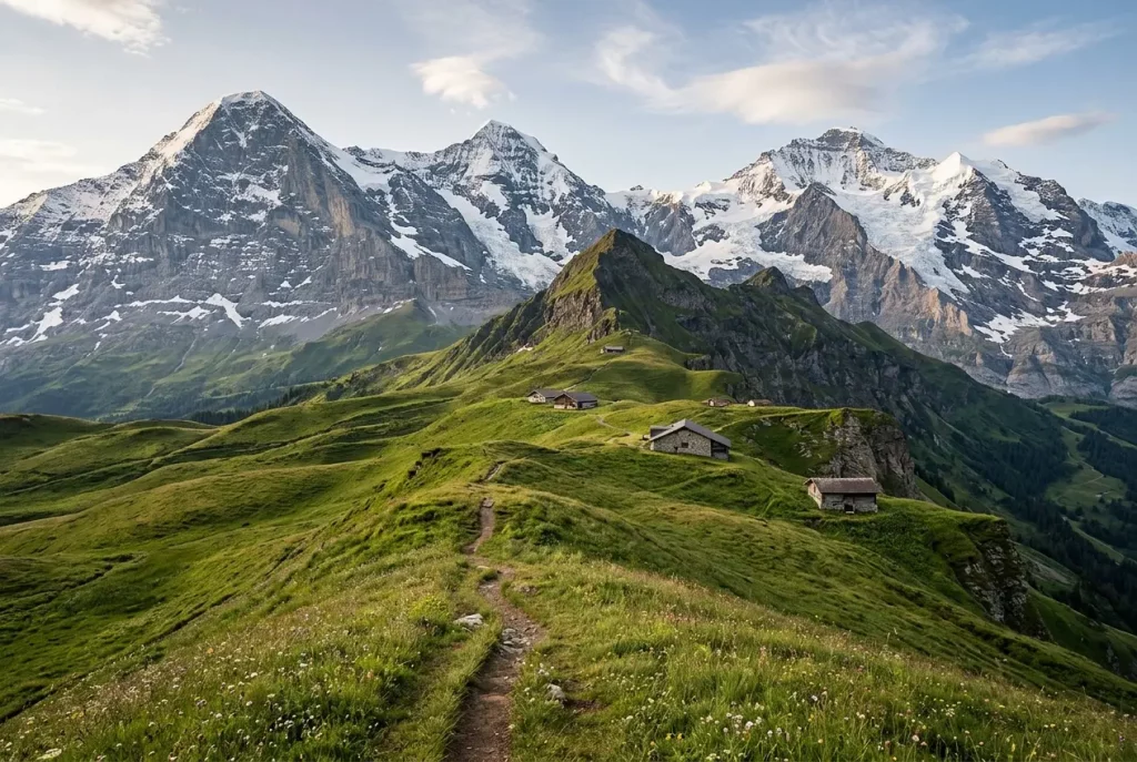 Eiger, Mönch and Jungfrau in the Bernese Oberland near Interlaken