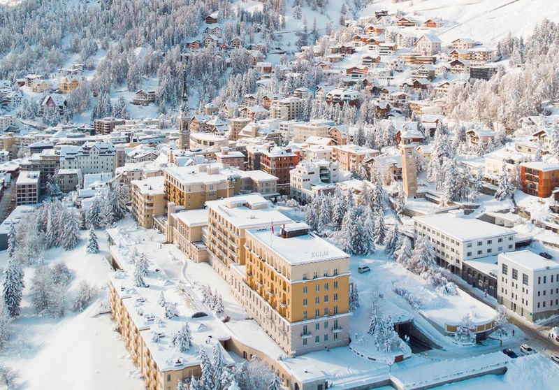 Kulm Hotel Switzerland aerial view