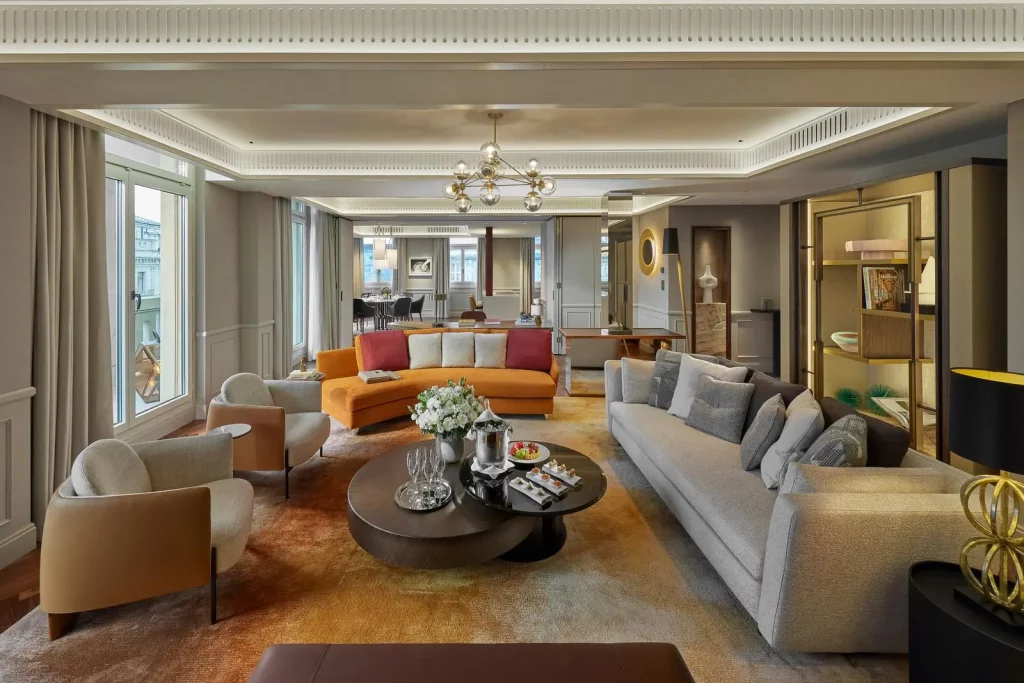 Presidential Suite living room at Mandarin Oriental Savoy Zurich