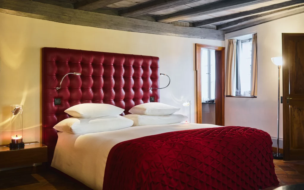 Bedroom in the widder family suite at widder hotel zurich