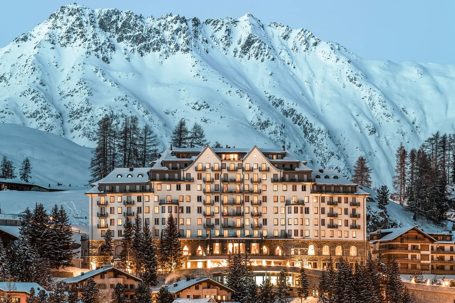 View of the Carlton Hotel St. Moritz