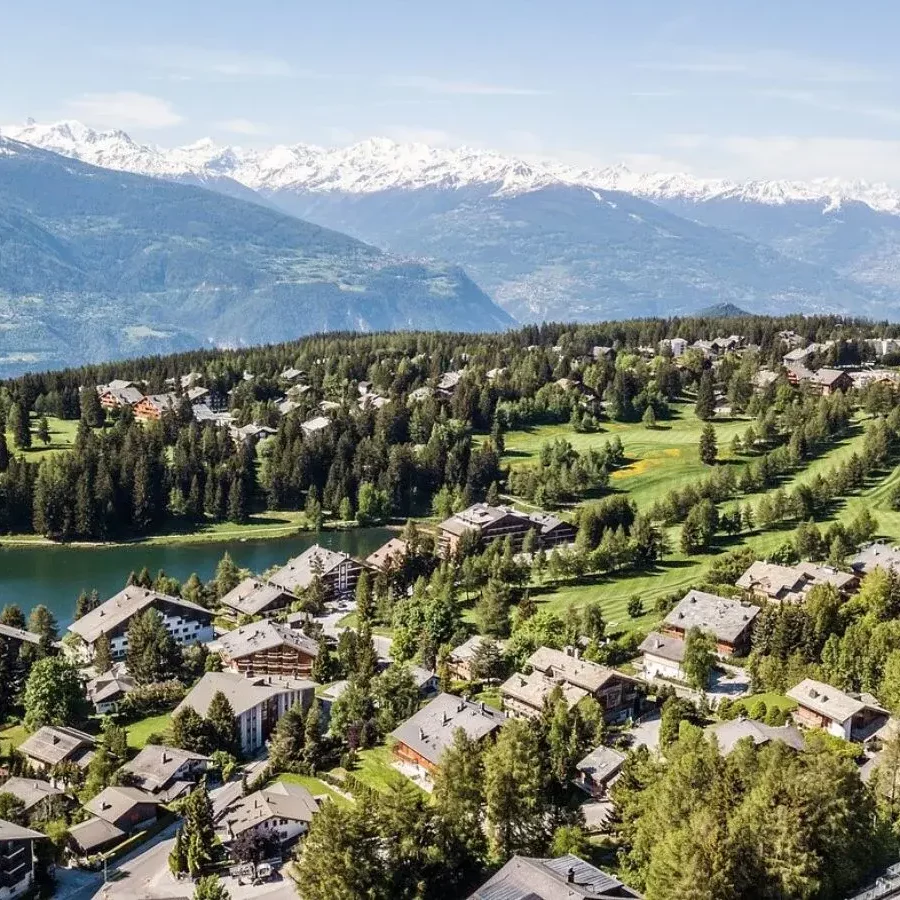 View of Crans-Montana in Switzerland