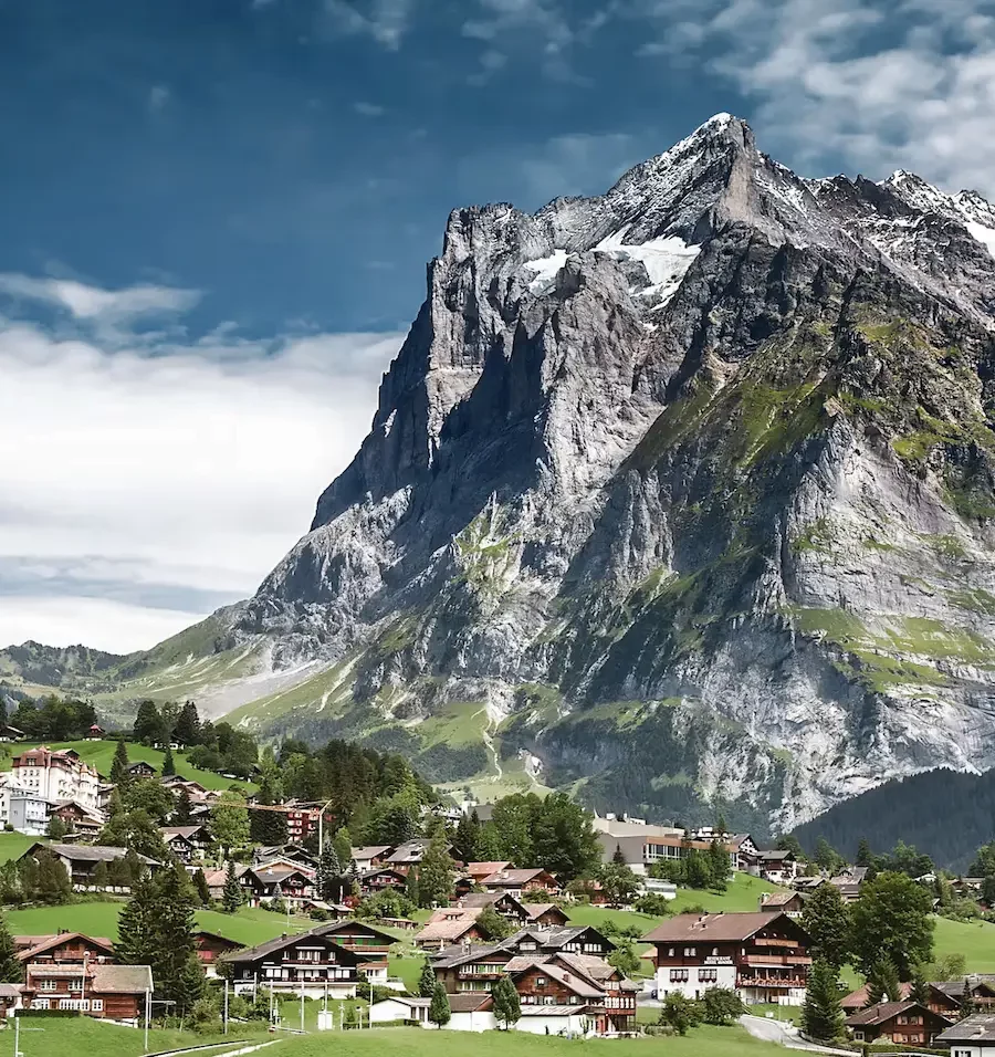 View of Grindelwald near Interlaken in Switzerland