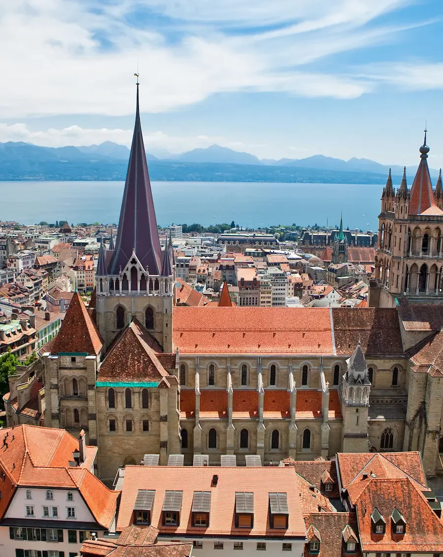 View of the city of Lausanne in Switzerland