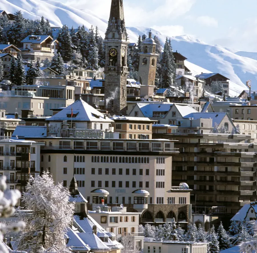 View of the city of St. Moritz in Switzerland