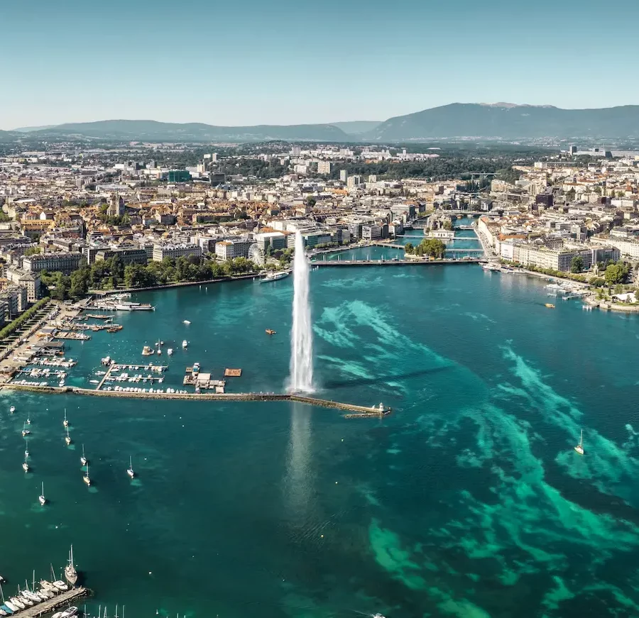 Aerial view of geneva city