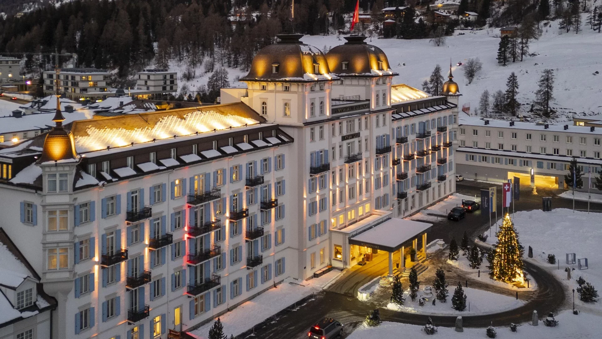 Grand Hotel des Bains Kempinski aerial view