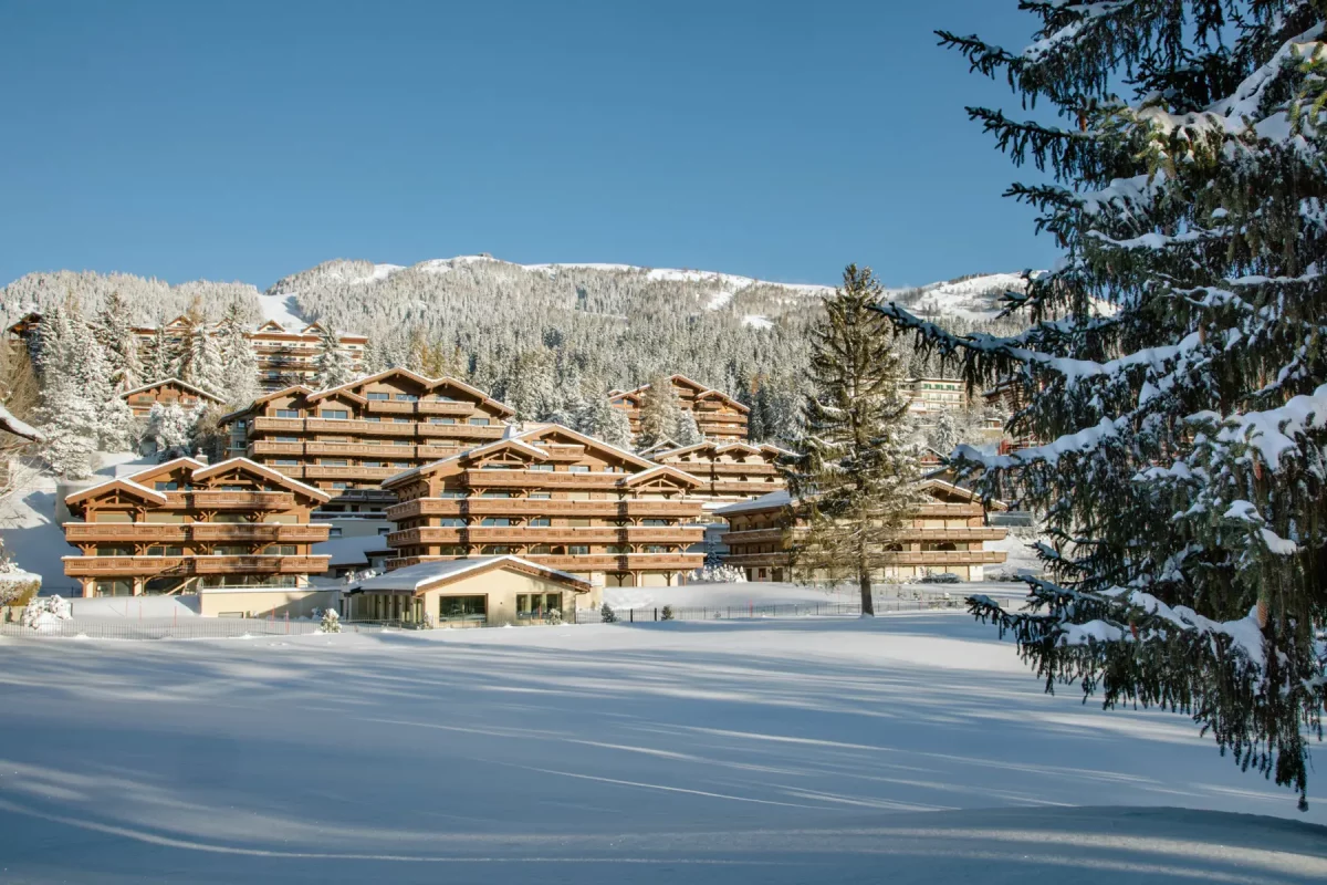 View of the Guarda Gold Hotel Residences in Crans Montana