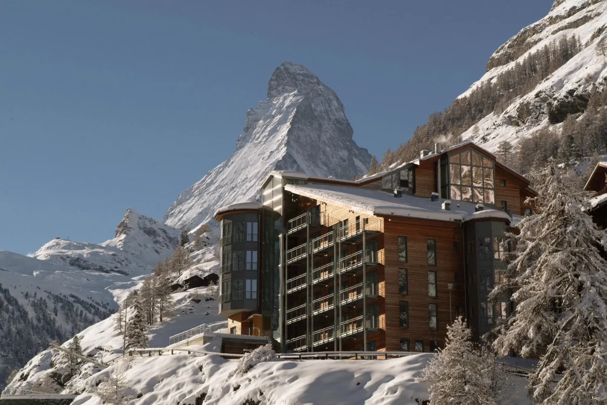 The Omnia Zermatt with the Matterhorn in the background